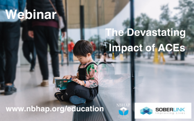 a child in a public place sitting on a bus stop bench. Text reads 'Webinar: The Devastating Impact of ACEs'