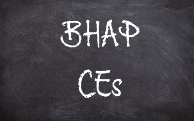 BHAP CEs 'written' on a chalkboard
