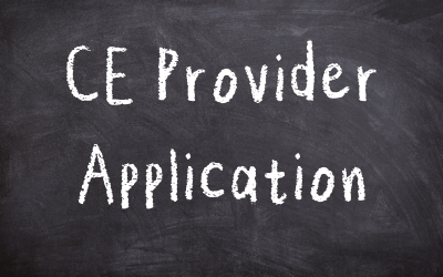 a chalkboard with the words 'CE Provider Application' written on it