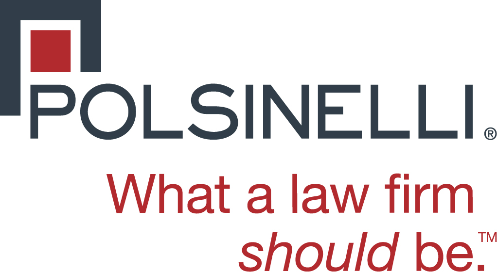 The Polsinelli logo: a square P and text reads 'Polsinelli: What a law firm should be.'