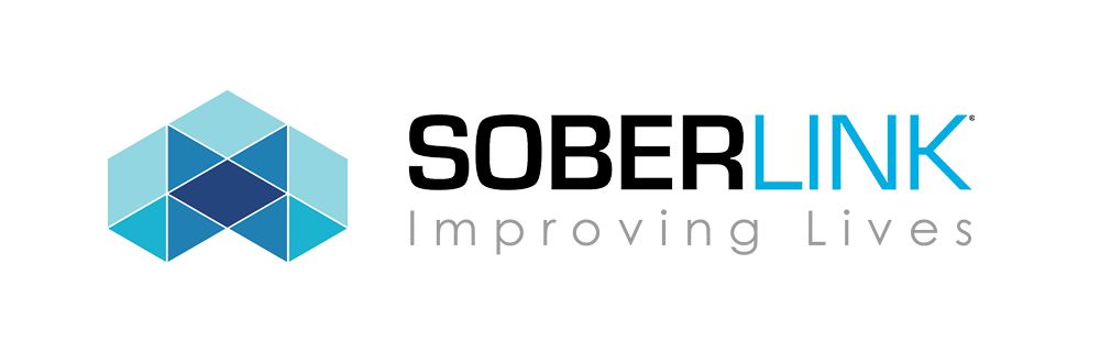 SoberLink logo, text reads 'SoberLink: Improving Lives'