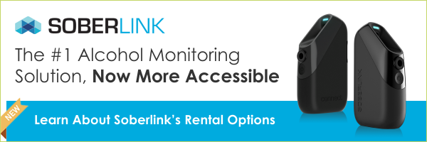 an image of two Soberlink devices on the right. Text reads, 'Soberlink. The #1 Alcohol Monitoring Solution, Now More Accessible. Learn About Soberlink's Rental Options.'