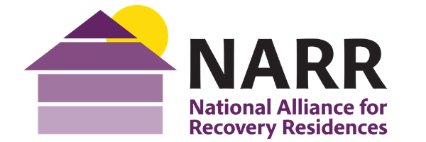 a graphic of a house with a sun, 'NARR. National Alliance for Recovery Residences'