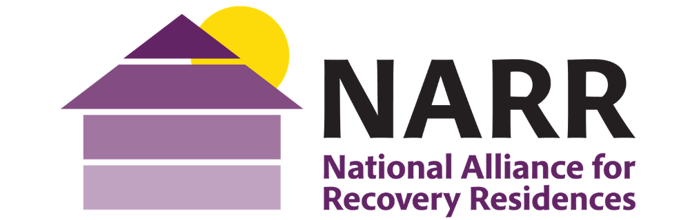 a graphic of a house with a sun, 'NARR. National Alliance for Recovery Residences'